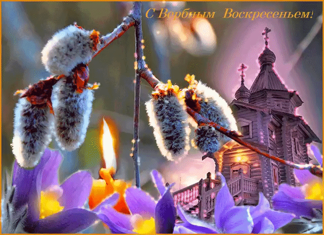 Прекрасная открытка с Вербным Воскресеньем