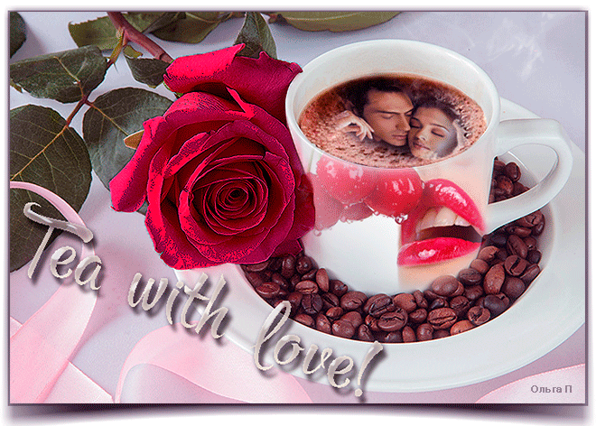 Tea with love gif