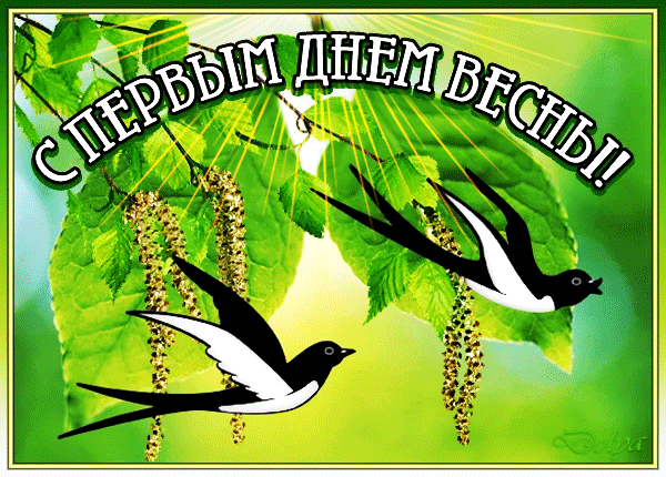 Красивая открытка C первым днем весны