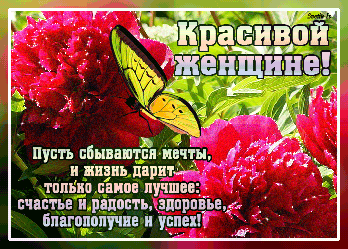 Красивой женщине открытка гиф